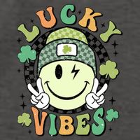 Retro Lucky Vibes St PatrickS Day Happy Face Shamrock Cute Gift Vector Backpack