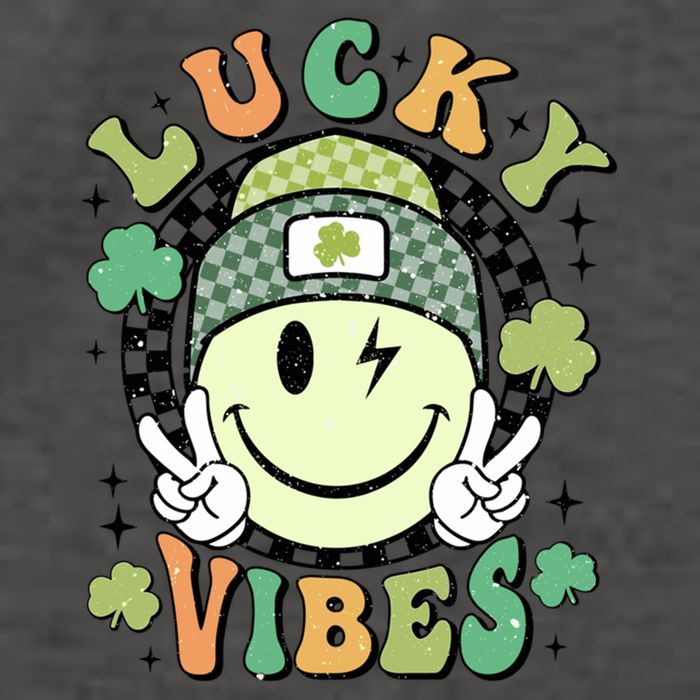Retro Lucky Vibes St PatrickS Day Happy Face Shamrock Cute Gift Vector Backpack