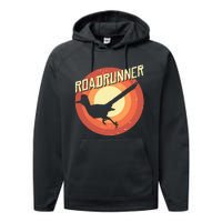 Roadrunner Lover Vintage Distressed Retro Performance Fleece Hoodie