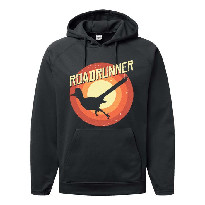 Roadrunner Lover Vintage Distressed Retro Performance Fleece Hoodie