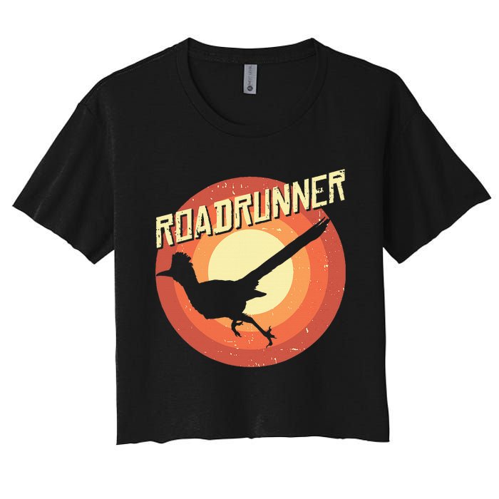 Roadrunner Lover Vintage Distressed Retro Women's Crop Top Tee