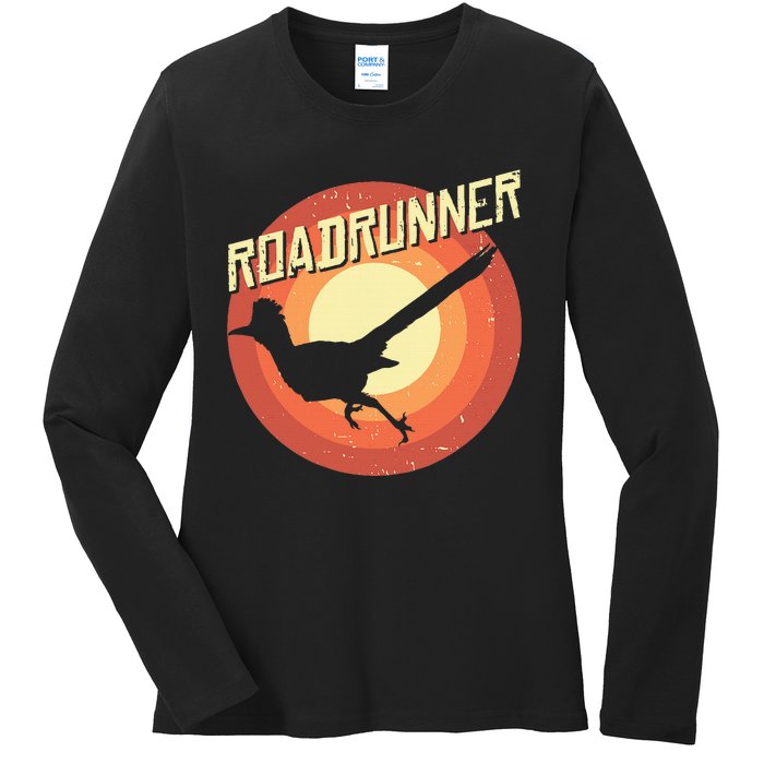 Roadrunner Lover Vintage Distressed Retro Ladies Long Sleeve Shirt