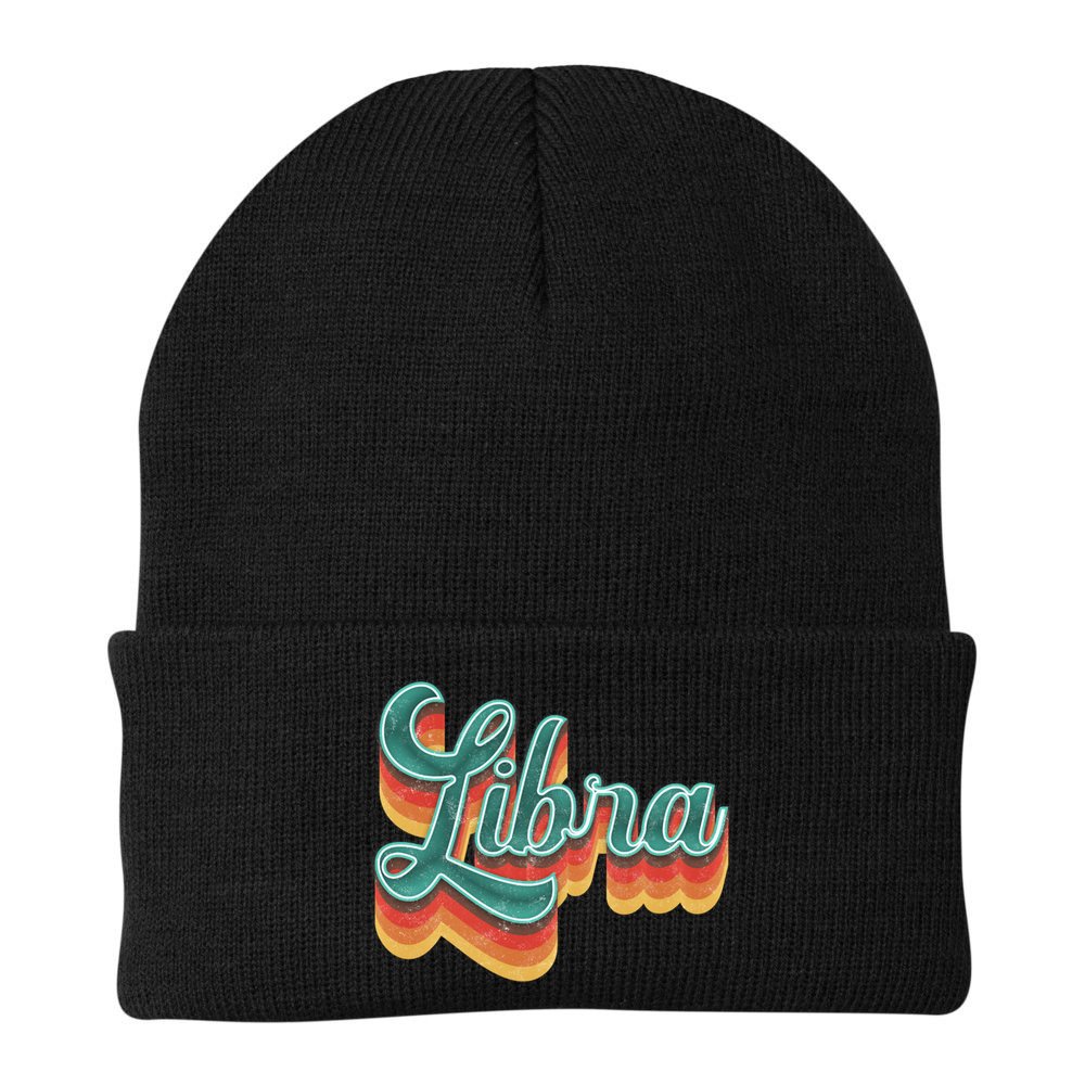 Retro Libra Vintage Retro Style Libra Zodiac Meaningful Gift Beanie