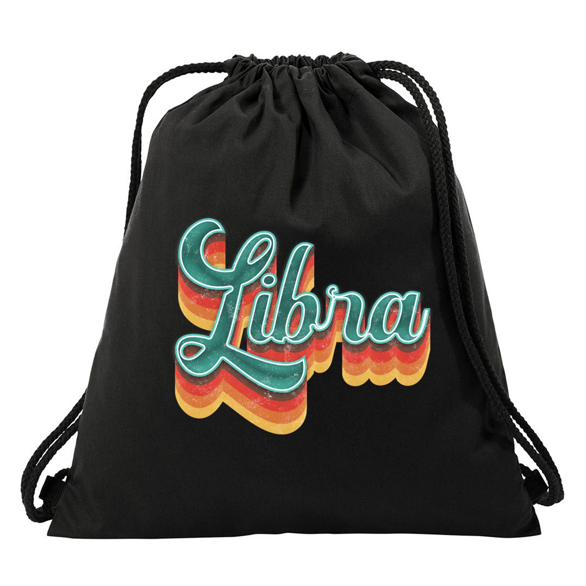 Retro Libra Vintage Retro Style Libra Zodiac Meaningful Gift Drawstring Bag