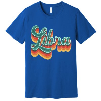 Retro Libra Vintage Retro Style Libra Zodiac Meaningful Gift Premium T-Shirt