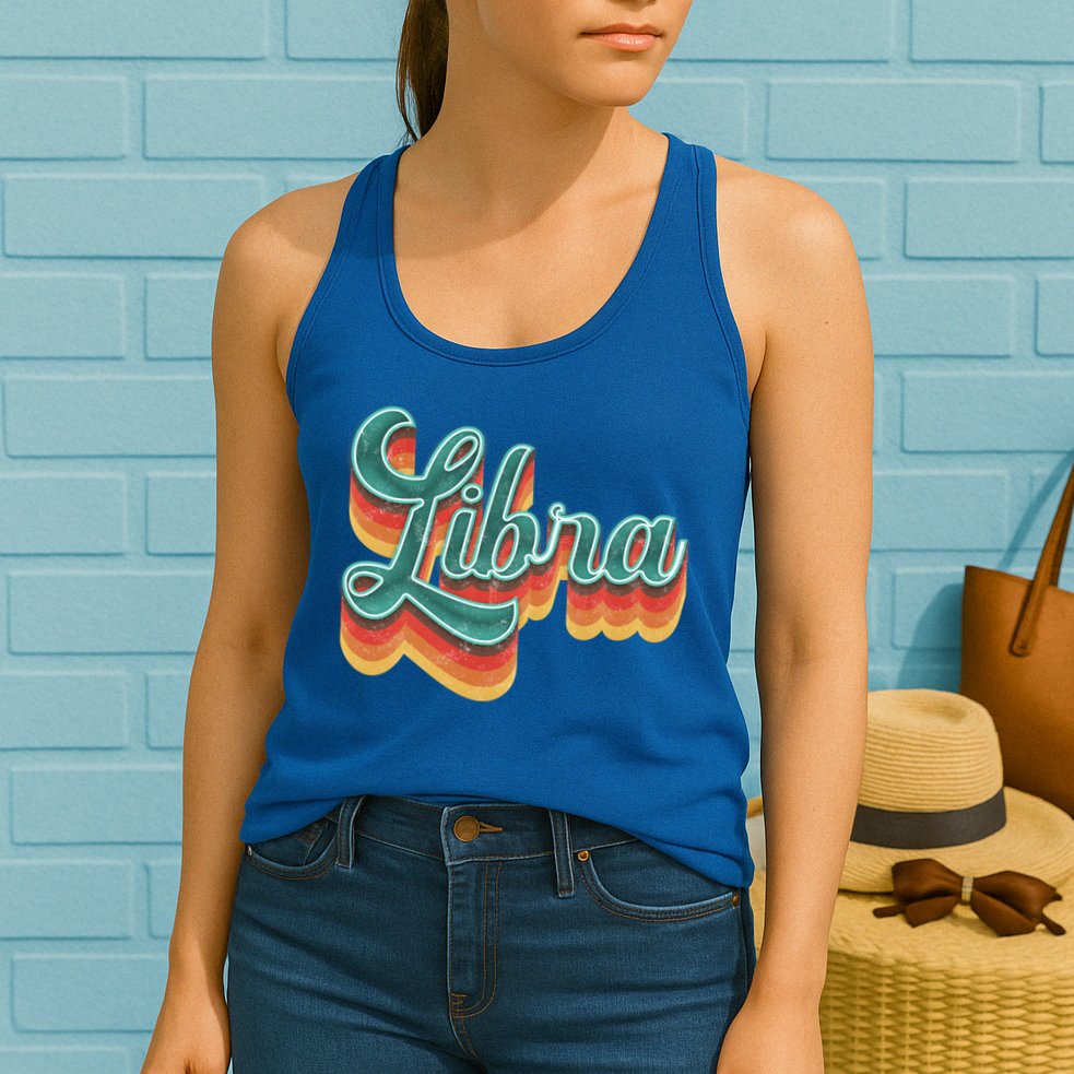 Retro Libra Vintage Retro Style Libra Zodiac Meaningful Gift Womens Tank Top