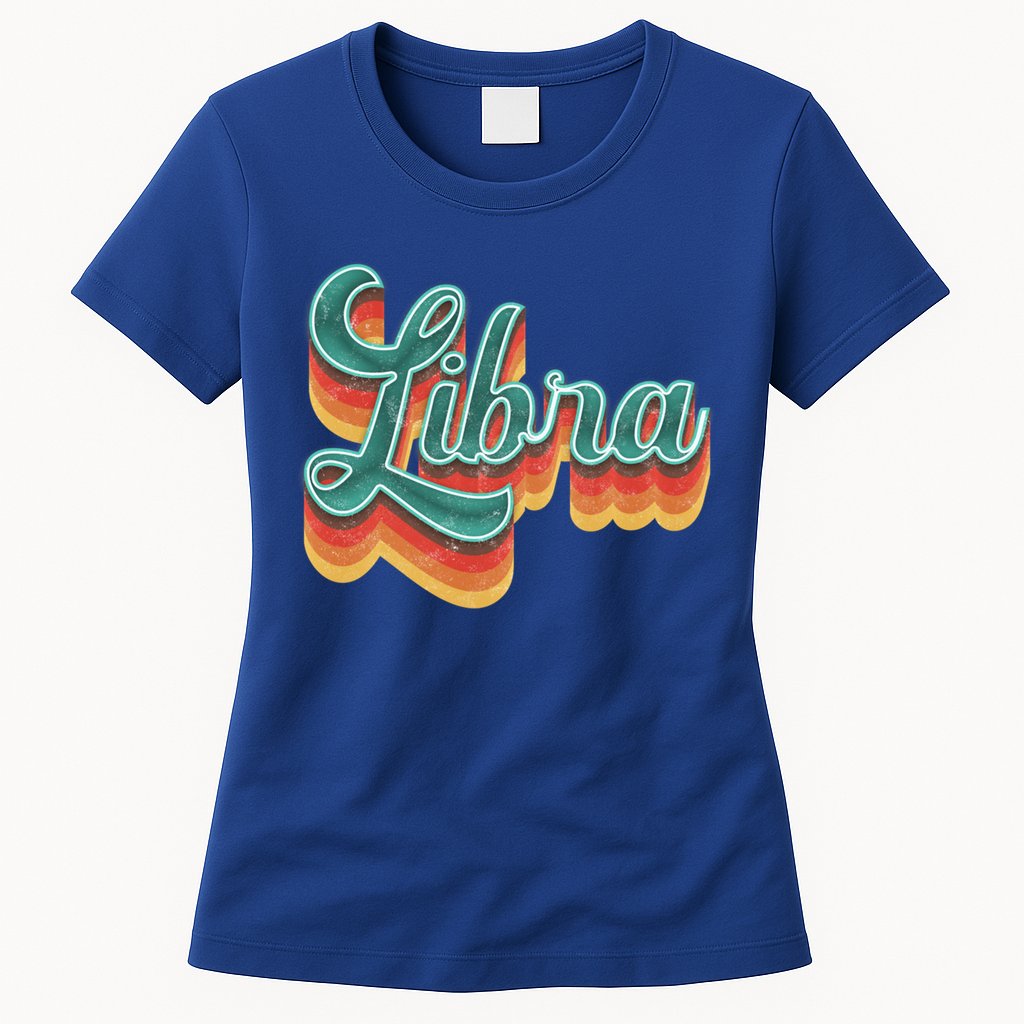 Retro Libra Vintage Retro Style Libra Zodiac Meaningful Gift Womens T-Shirt