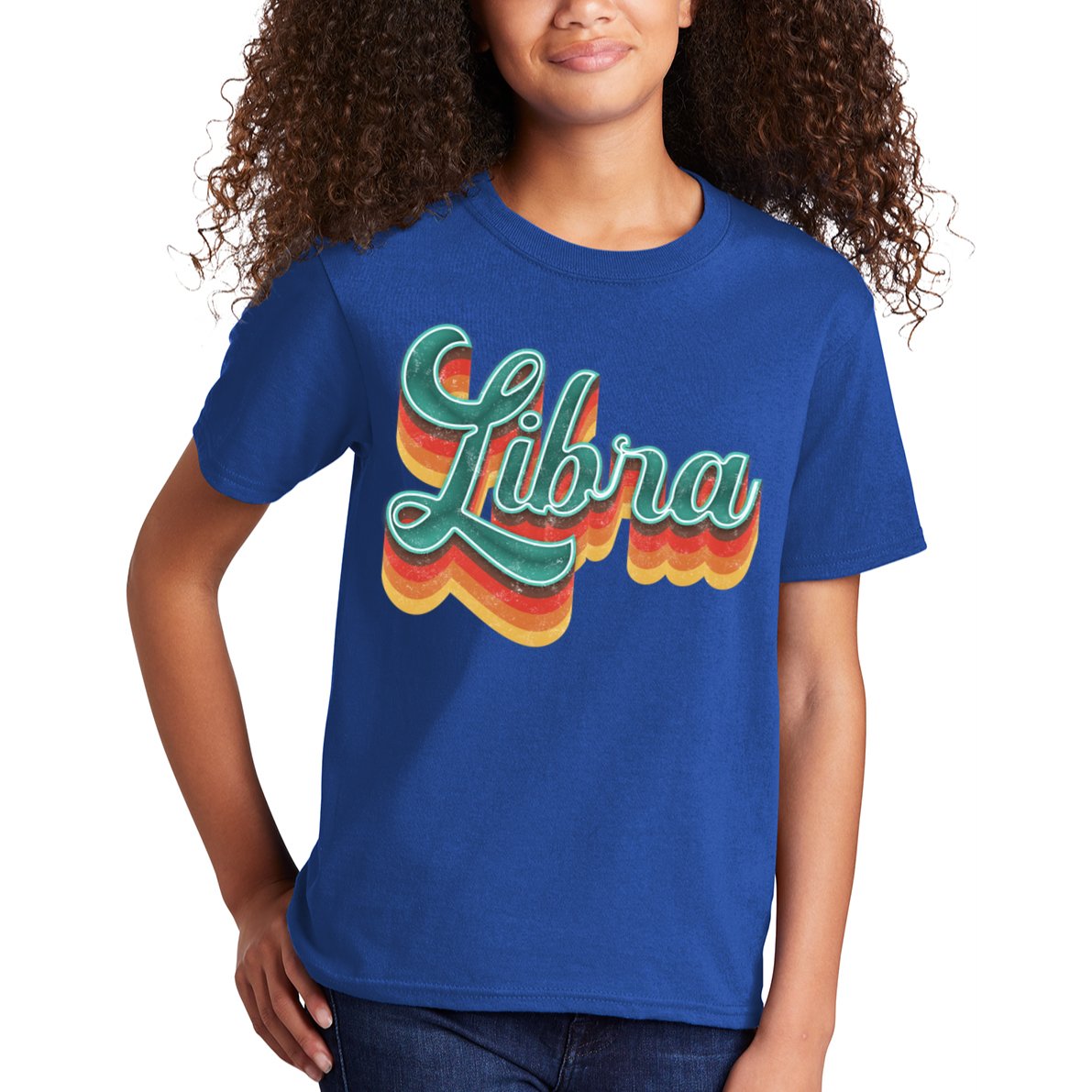 Retro Libra Vintage Retro Style Libra Zodiac Meaningful Gift Kids T-Shirt
