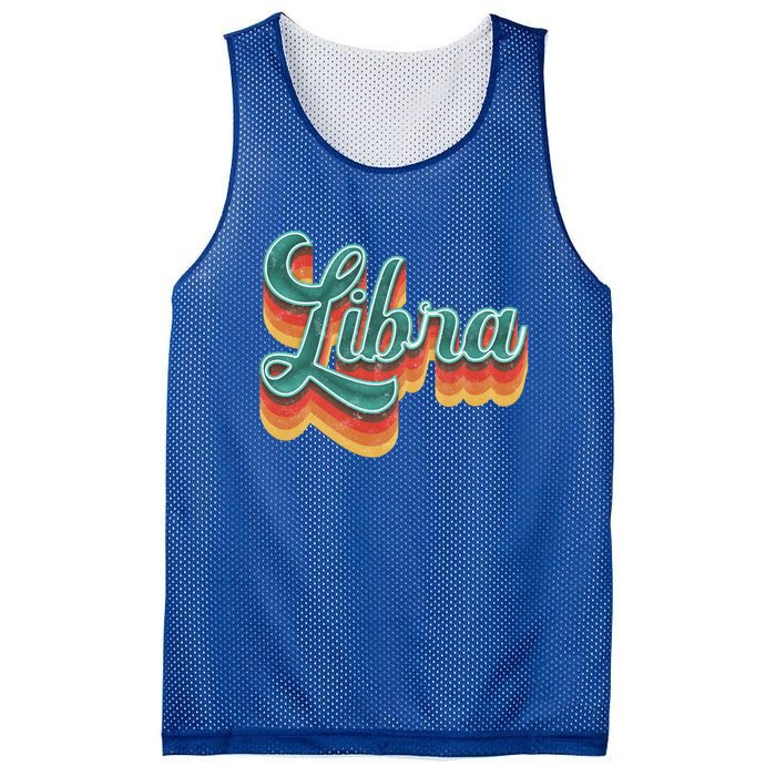 Retro Libra Vintage Retro Style Libra Zodiac Cool Gift Mesh Reversible Basketball Jersey Tank