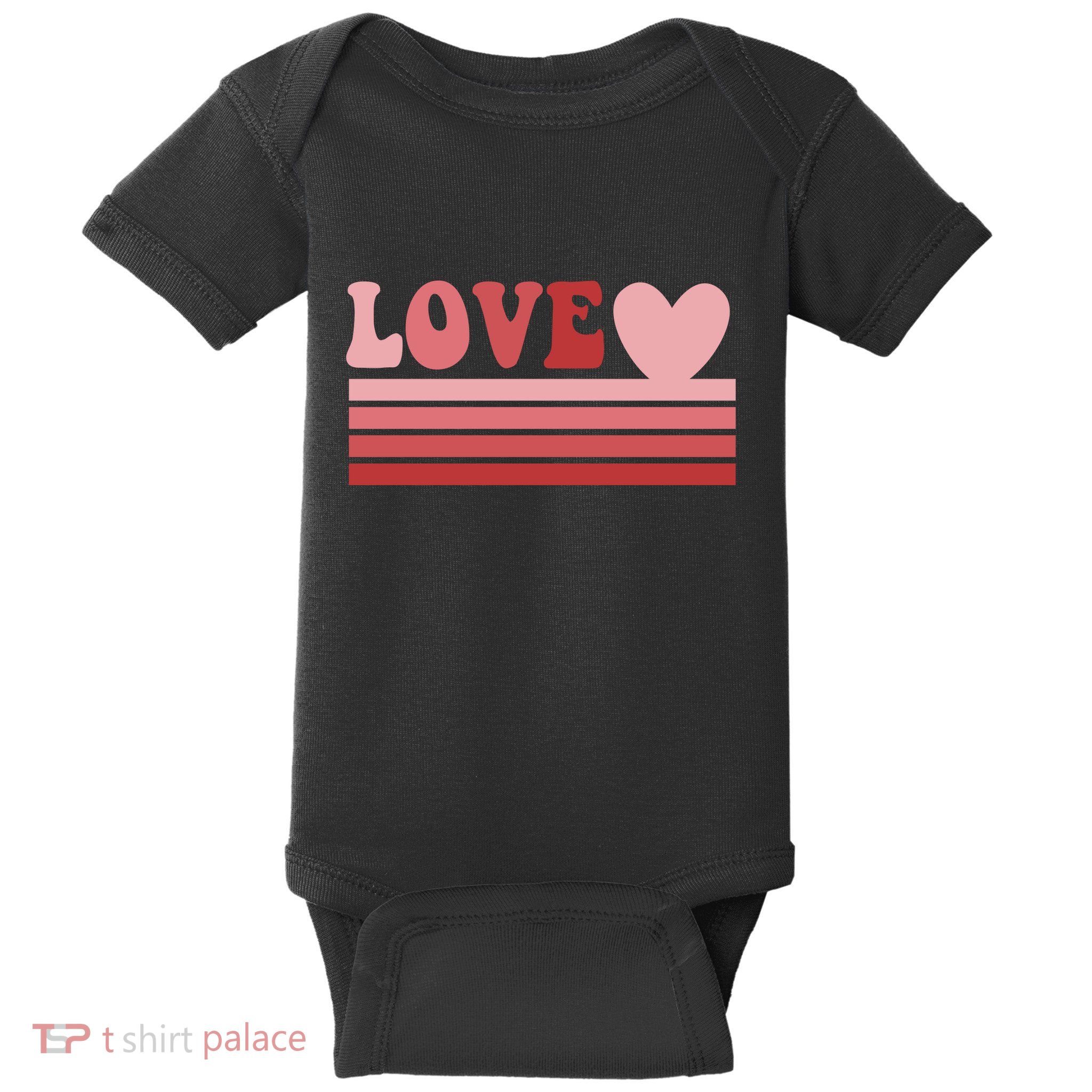 Rainbow Love Valentine Graphic Baby Bodysuit