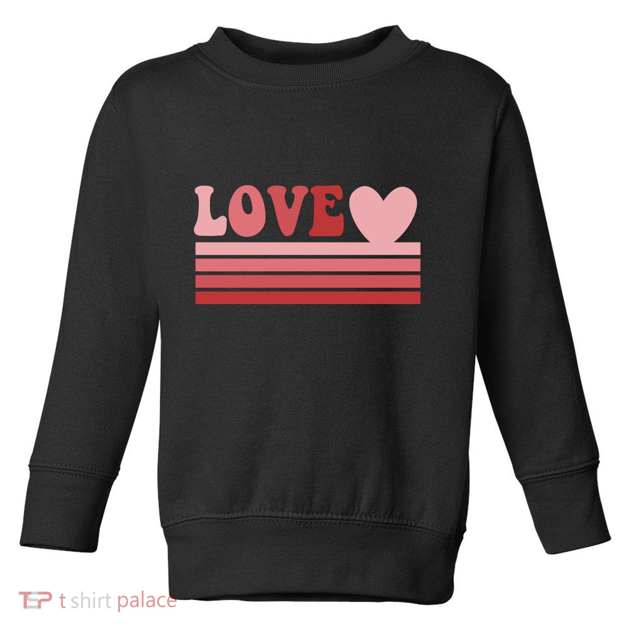 Rainbow Love Valentine Graphic Toddler Sweatshirt