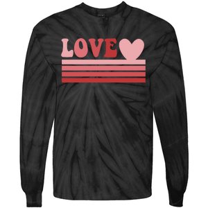 Rainbow Love Valentine Graphic Tie-Dye Long Sleeve Shirt