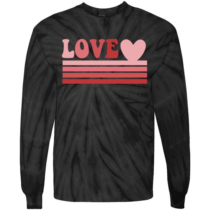 Rainbow Love Valentine Graphic Tie-Dye Long Sleeve Shirt