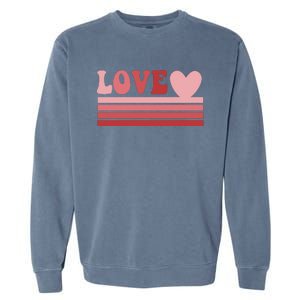 Rainbow Love Valentine Graphic Garment-Dyed Sweatshirt