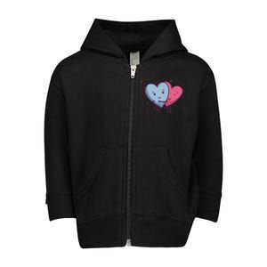 Rotic Loving Valentine's Day Hearts For Lovers Gift Toddler Zip Fleece Hoodie