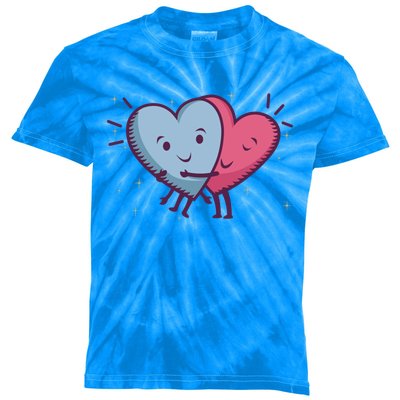 Rotic Loving Valentine's Day Hearts For Lovers Gift Kids Tie-Dye T-Shirt