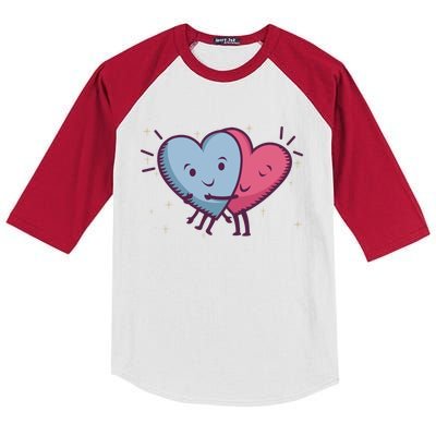 Rotic Loving Valentine's Day Hearts For Lovers Gift Kids Colorblock Raglan Jersey