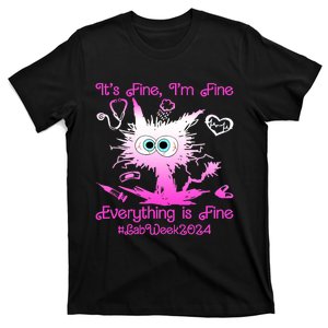 Retro Lab Week 2024 Im Fine Everything Is Fine Pink Design T-Shirt