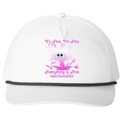 Retro Lab Week 2024 Im Fine Everything Is Fine Pink Design Snapback Five-Panel Rope Hat