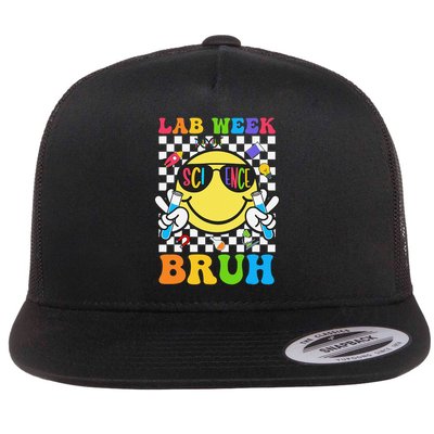 Retro Lab Week Bruh 2025 Lab Scientist For Teacher Student Flat Bill Trucker Hat