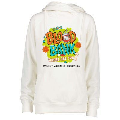 Retro Lab Week 2025 Blood Bank Team Mls Mlt Lab Scientist Womens Funnel Neck Pullover Hood