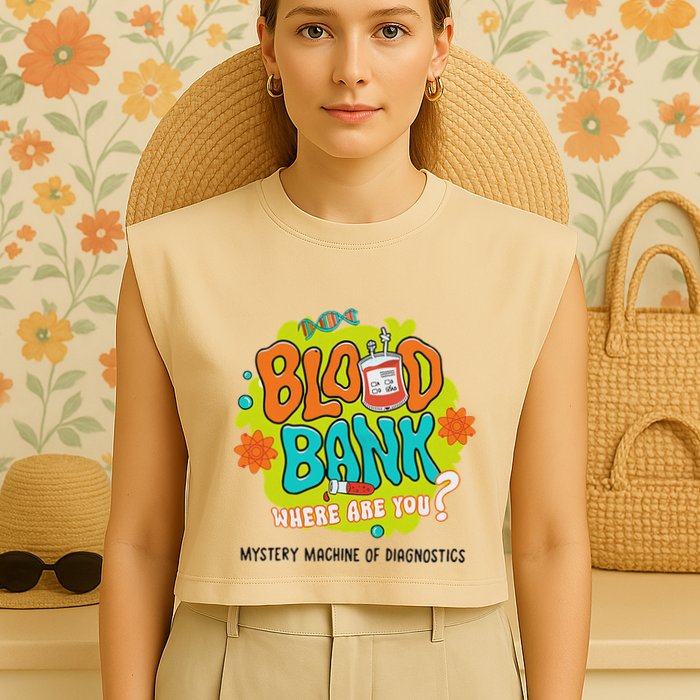 Retro Lab Week 2025 Blood Bank Team Mls Mlt Lab Scientist Garment-Dyed Women's Muscle Tee