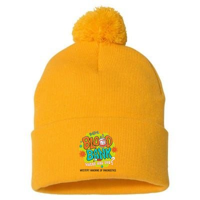 Retro Lab Week 2025 Blood Bank Team Mls Mlt Lab Scientist Pom Pom 12in Knit Beanie