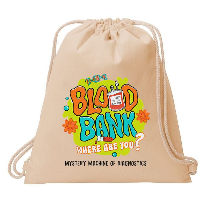 Retro Lab Week 2025 Blood Bank Team Mls Mlt Lab Scientist Drawstring Bag