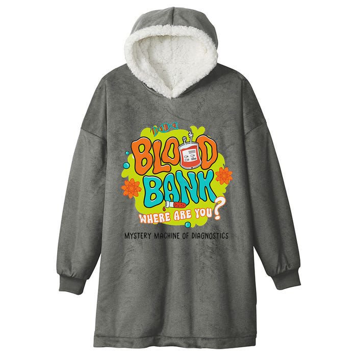 Retro Lab Week 2025 Blood Bank Team Mls Mlt Lab Scientist Hooded Wearable Blanket