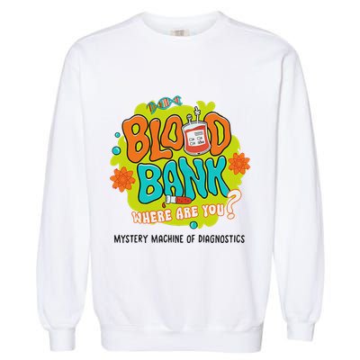 Retro Lab Week 2025 Blood Bank Team Mls Mlt Lab Scientist Garment-Dyed Sweatshirt