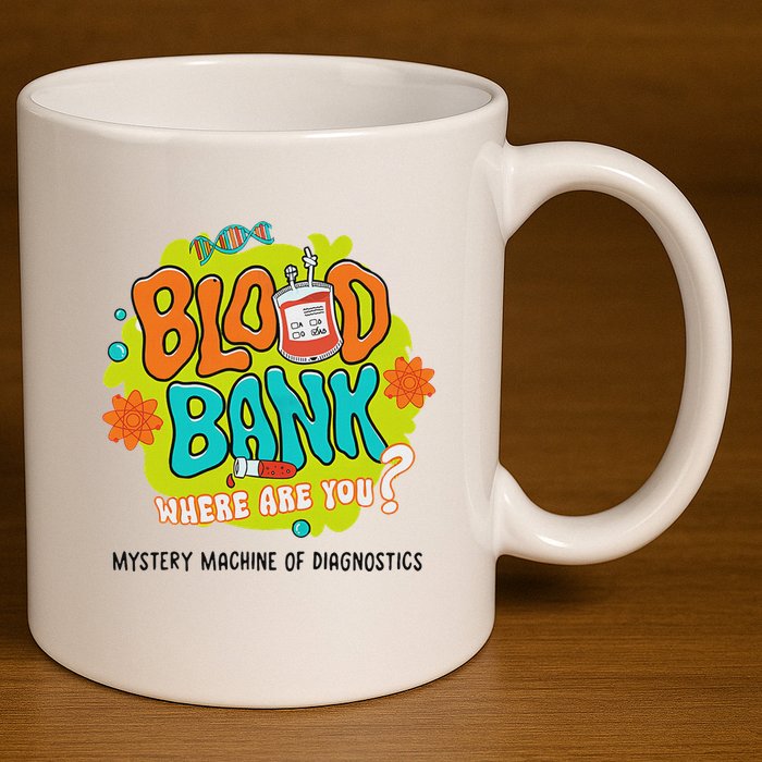 Retro Lab Week 2025 Blood Bank Team Mls Mlt Lab Scientist 11oz C Handle Ceramic Mug