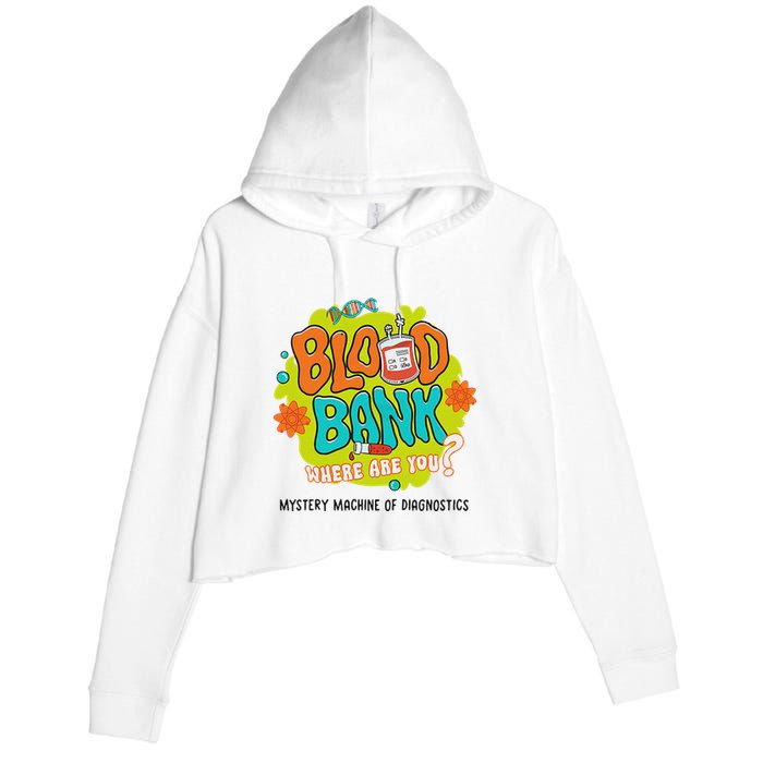 Retro Lab Week 2025 Blood Bank Team Mls Mlt Lab Scientist Crop Fleece Hoodie
