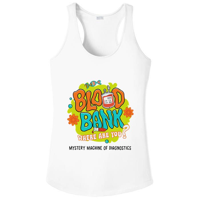 Retro Lab Week 2025 Blood Bank Team Mls Mlt Lab Scientist Ladies PosiCharge Competitor Racerback Tank