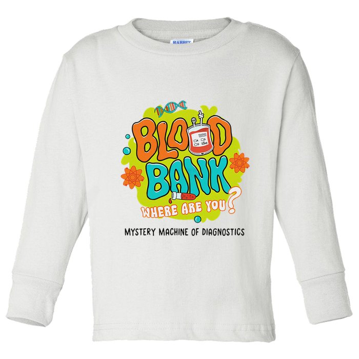 Retro Lab Week 2025 Blood Bank Team Mls Mlt Lab Scientist Toddler Long Sleeve Shirt