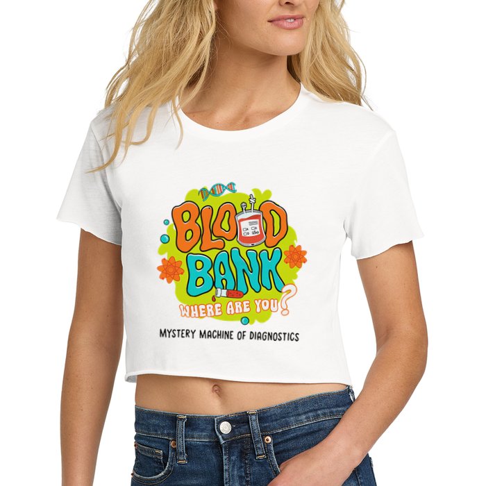 Retro Lab Week 2025 Blood Bank Team Mls Mlt Lab Scientist Crop Top
