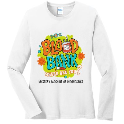 Retro Lab Week 2025 Blood Bank Team Mls Mlt Lab Scientist Ladies Long Sleeve Shirt