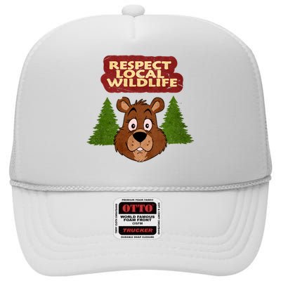 Respect Local Wildlife High Crown Mesh Back Trucker Hat