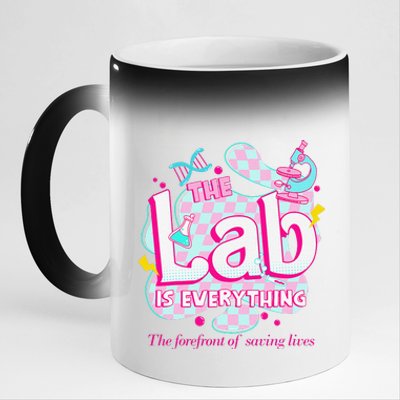 Retro Lab Week 2024 Medical Lab Tech Team Patient Care Tech 11oz Black Color Changing Mug