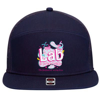 Retro Lab Week 2024 Medical Lab Tech Team Patient Care Tech 7 Panel Mesh Trucker Snapback Hat