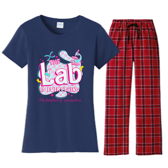 Retro Lab Week 2024 Medical Lab Tech Team Patient Care Tech Women's Flannel Pajama Set