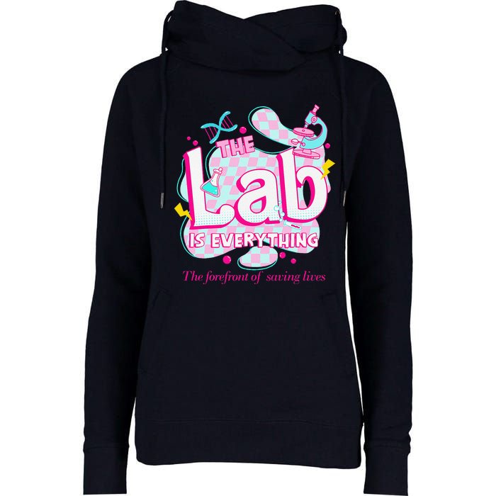 Retro Lab Week 2024 Medical Lab Tech Team Patient Care Tech Womens Funnel Neck Pullover Hood