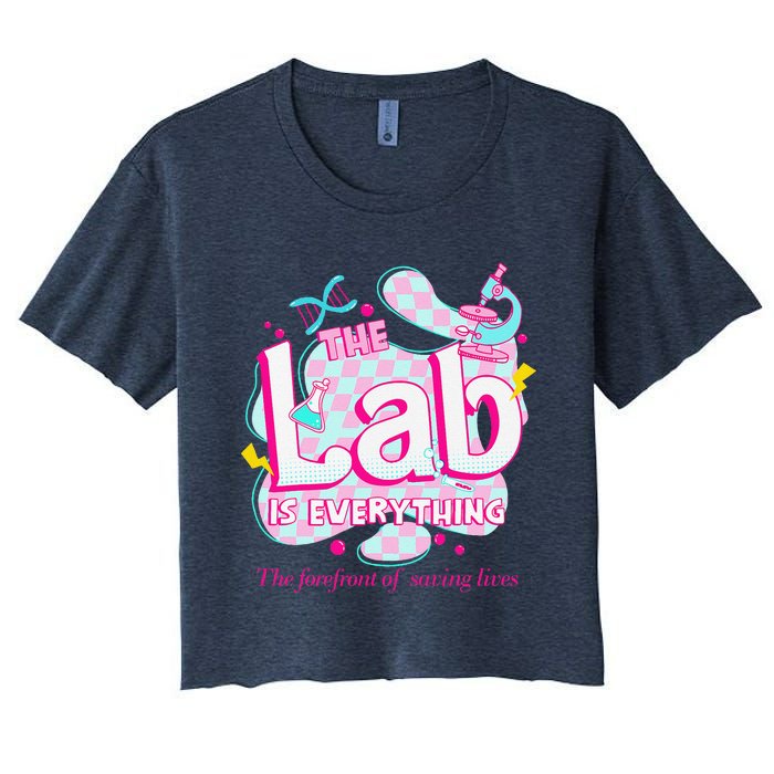 Retro Lab Week 2024 Medical Lab Tech Team Patient Care Tech Women's Crop Top Tee