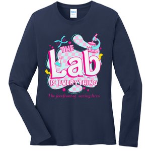 Retro Lab Week 2024 Medical Lab Tech Team Patient Care Tech Ladies Long Sleeve Shirt