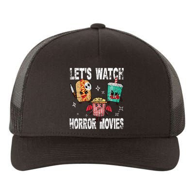 Retro Lets Watch Horror Movies Cute Halloween Costume Yupoong Adult 5-Panel Trucker Hat