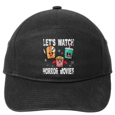 Retro Lets Watch Horror Movies Cute Halloween Costume 7-Panel Snapback Hat