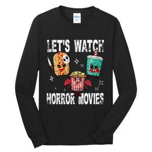 Retro Lets Watch Horror Movies Cute Halloween Costume Tall Long Sleeve T-Shirt