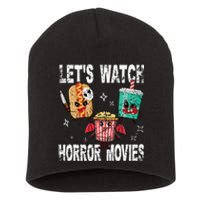 Retro Lets Watch Horror Movies Cute Halloween Costume Short Acrylic Beanie