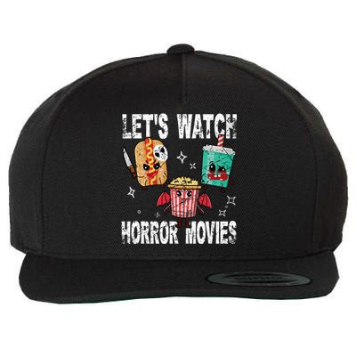 Retro Lets Watch Horror Movies Cute Halloween Costume Wool Snapback Cap