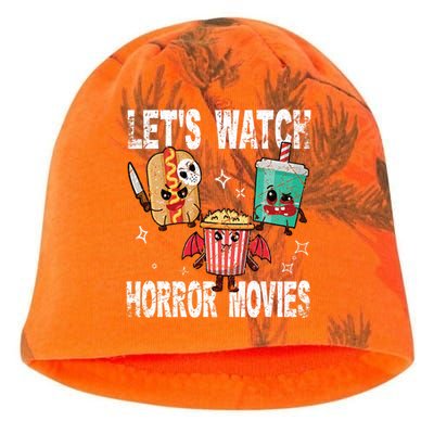 Retro Lets Watch Horror Movies Cute Halloween Costume Kati - Camo Knit Beanie