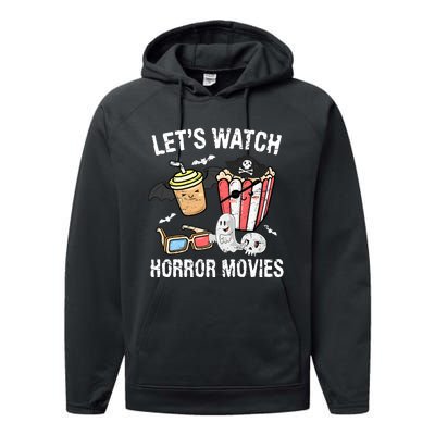 Retro Lets Watch Horror Movies Costume Halloween Performance Fleece Hoodie